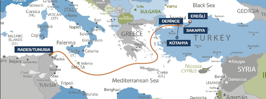 Kutahya + Sakarya + K.Eregli, Turkey - Rades, Tunisia